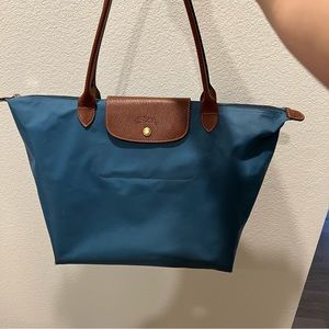 Longchamp Large Le Pliage tote in dusty blue